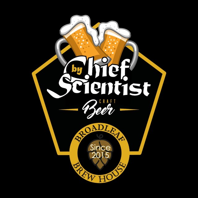 Chief Scientist Craft Beer logo, Broadleaf Brew House, since 2015